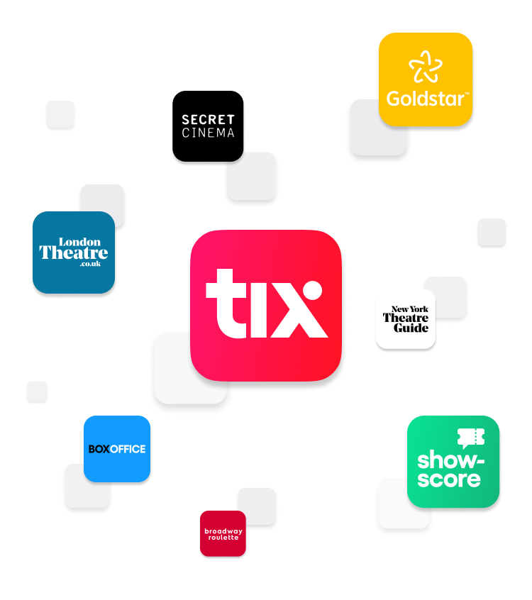 Collection of logos for todaytix brands
